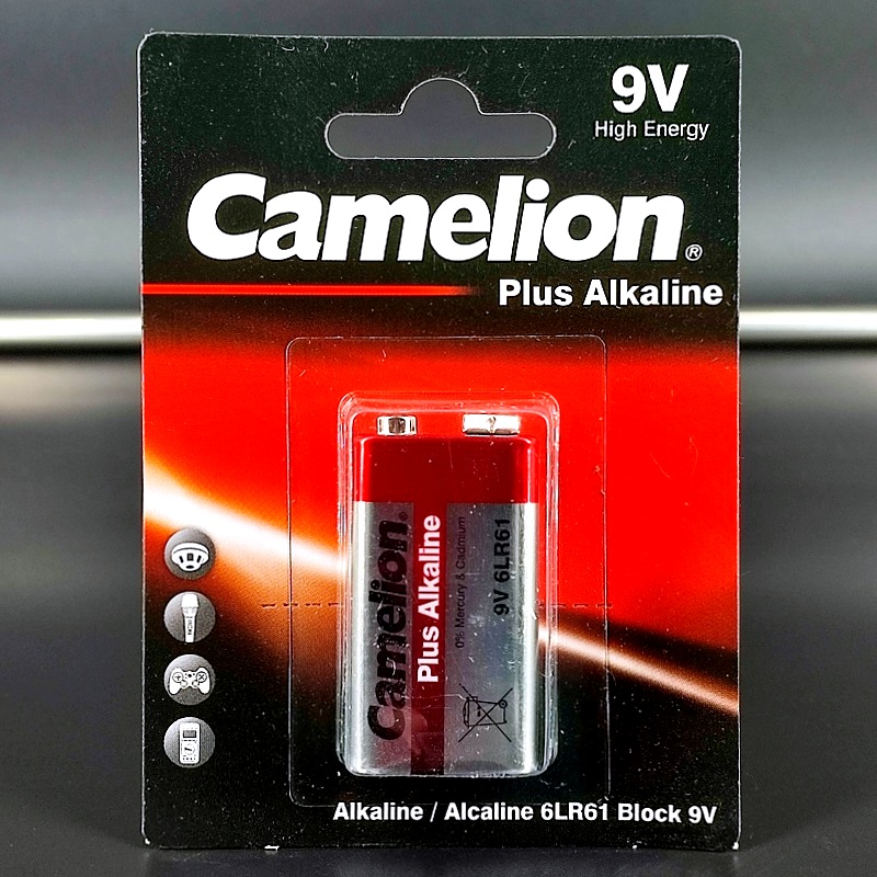 Элемент питания alkaline (щелочной) 6LR61 9V Camelion plus, 1шт/блистер