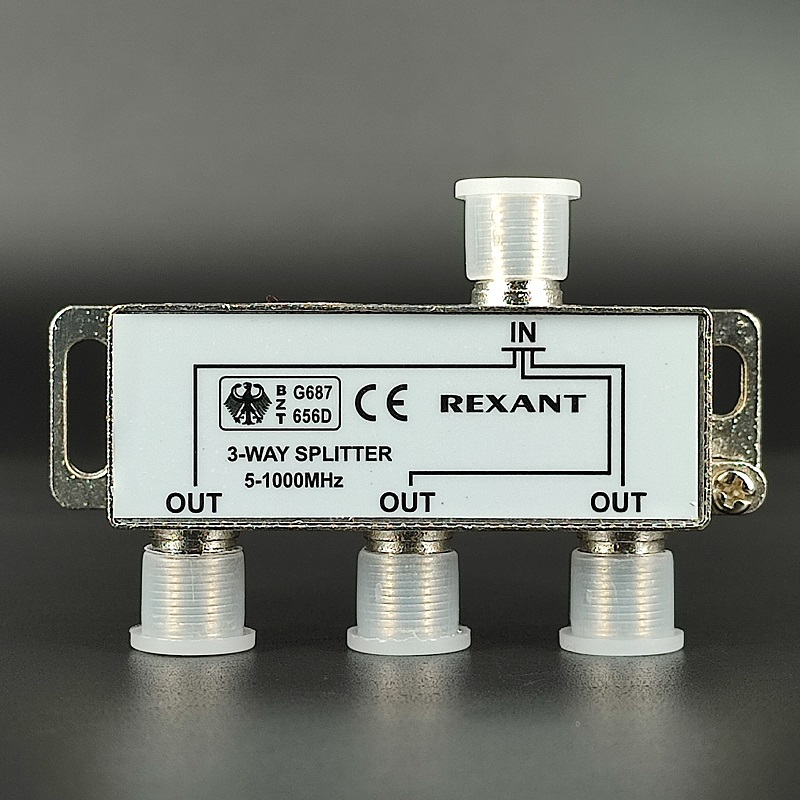 Краб на 3 ТВ на F гнездах 5-1000MHz металлический