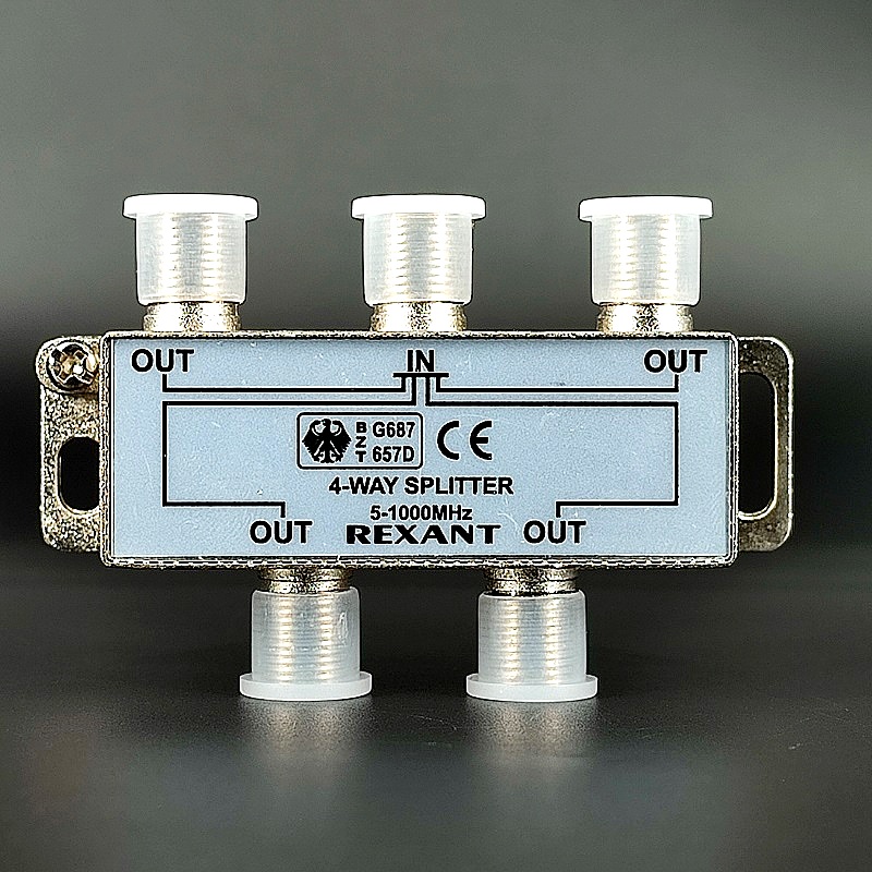 Краб на 4 ТВ на F гнездах 5-1000MHz металлический