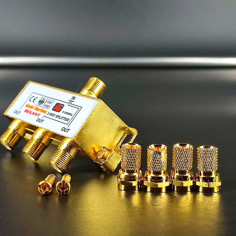 Краб Gold на 3 ТВ 5-1000MHz в упаковке + 4F Gold