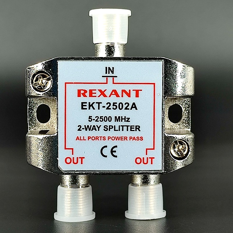 Краб спутниковый на 2 ТВ на F гнездах 5-2500MHz металлический