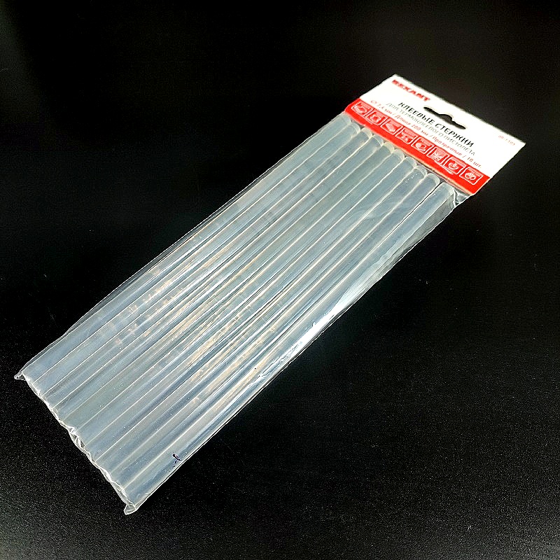 Стержень клеевой D=7,4мм L=200мм прозрачный, 10шт/уп