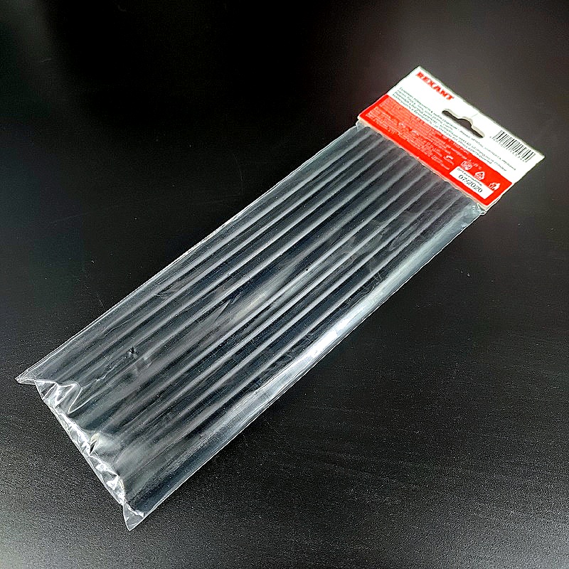 Стержень клеевой D=7,4мм L=200мм черный, 10шт/уп