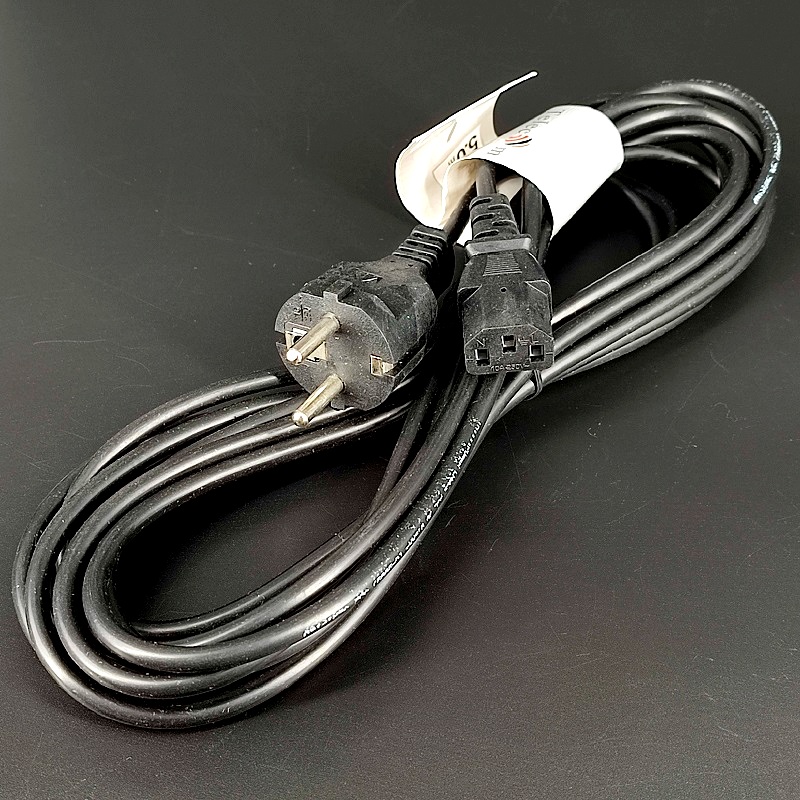 Шнур сетевой для компьютера 5,0м черный, кабель 3*0,50мм