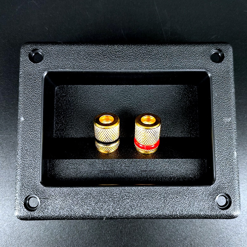 Терминал аудио квадратный Gold металлический, на корпус