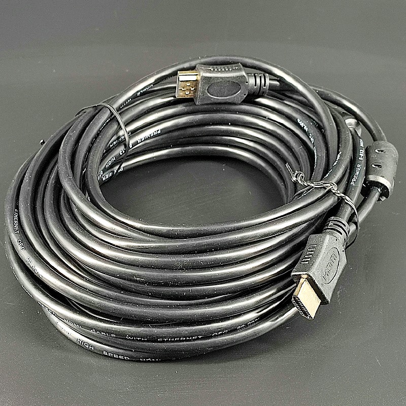 Шнур штекер HDMI – штекер HDMI 10,0м Gold OD=6,0мм, разъемы пластиковые, с ферритами