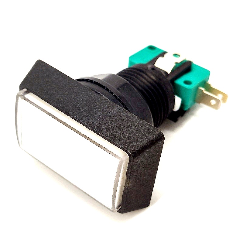 GMSI-3B-R Кнопка 3 pin push ON (push OFF), 50*32мм, прямоугольная белая, подсветка – лампа, 10A-125/