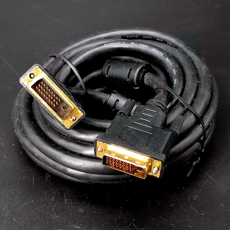 Шнур штекер DVI-D — штекер DVI-D 5,0м Gold с ферритами