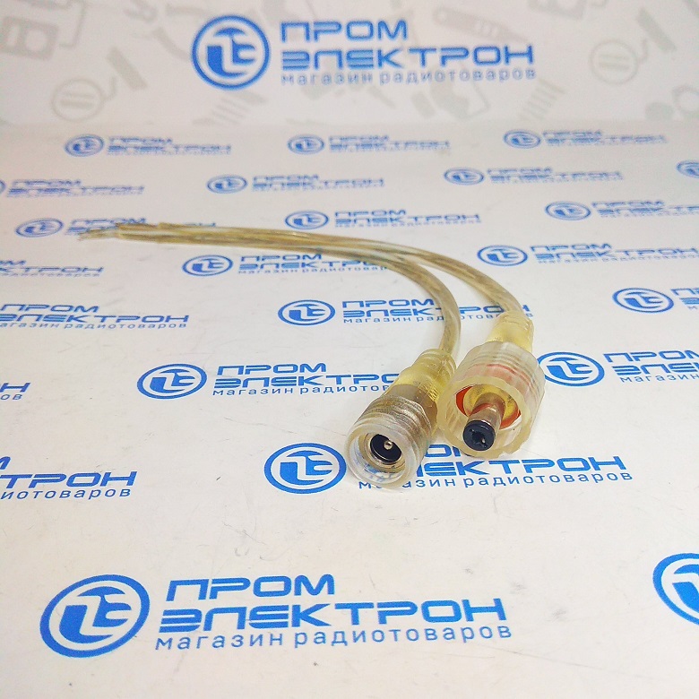 Соединительный кабель на 2pin герметичный (IP67) 2х0.35мм2 300V прозрачный