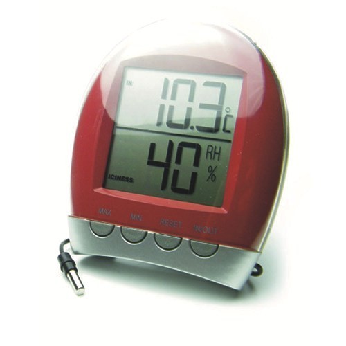Термометр цифровой комнатно-уличный с влажностью TM-1025HC красный
