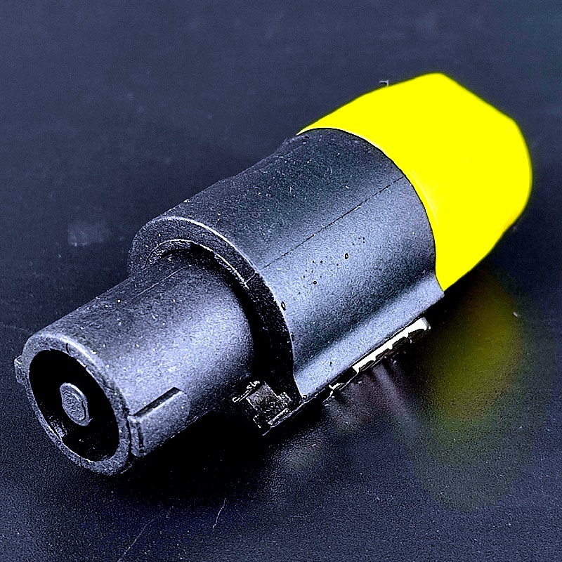 Разъем Speacon-штекер пластмассовый на кабель короткий 68,0мм желтый