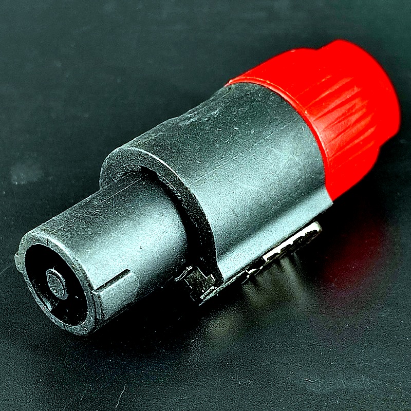 Разъем Speacon-штекер пластмассовый на кабель короткий 68,0мм красный