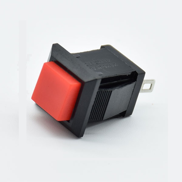 PBS-15A Кнопка 2 pin ON-OFF, 13*11мм, квадратная красная, 3A-125V, 1A-250V