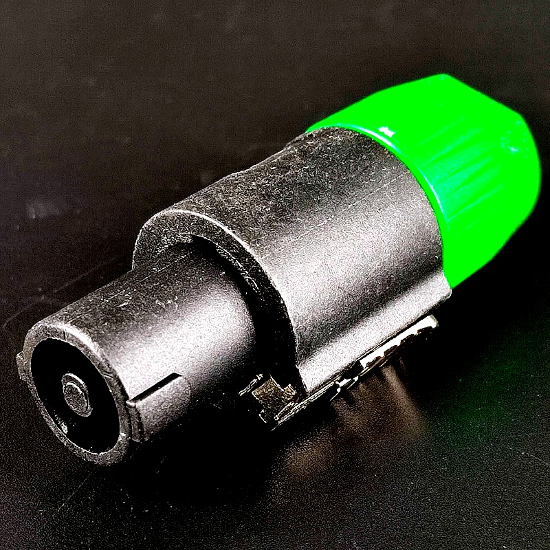 Разъем Speacon-штекер пластмассовый на кабель короткий 68,0мм зеленый