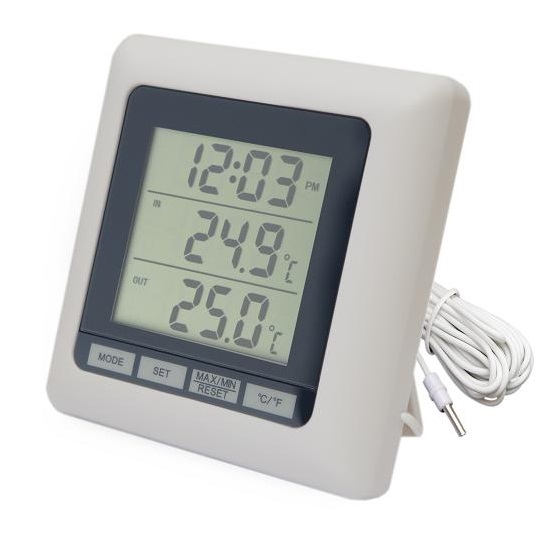 Термометр цифровой комнатно-уличный с часами TM-1011T