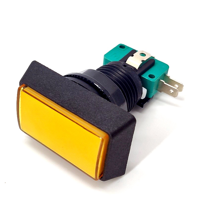 GMSI-3B-R Кнопка 3 pin push ON (push OFF), 50*32мм, прямоугольная желтая, подсветка – лампа, 10A-125