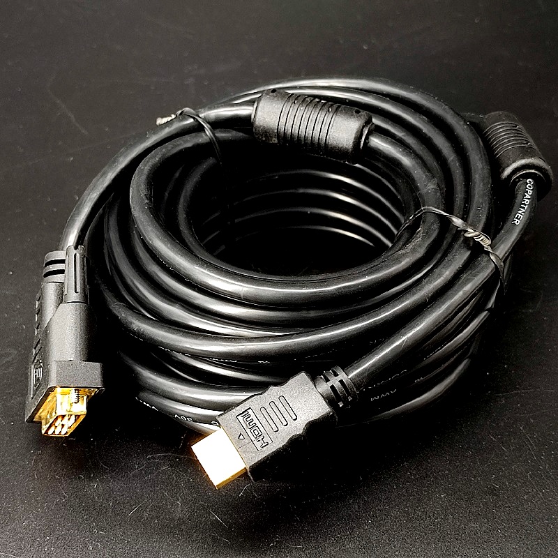 Штекер HDMI – штекер DVI-D 10,0м Gold с ферритами