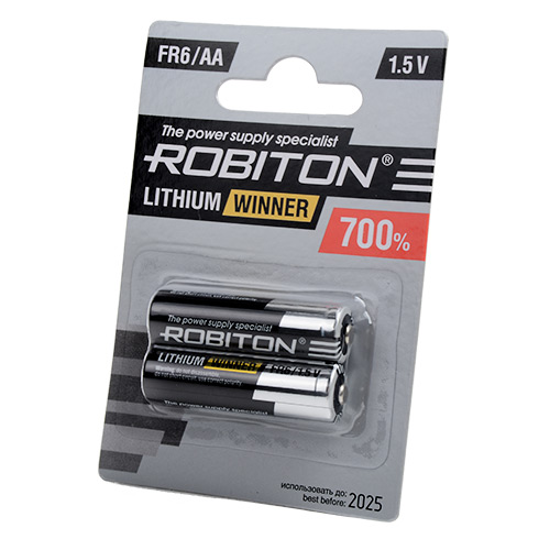 Элемент питания Lithium (литиевый) AA 1,5V Robiton, 2шт/блистер