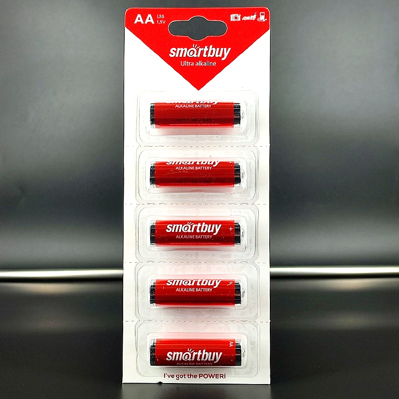 Элемент питания alkaline (щелочной) AA 1,5V SmartBuy Ultra 5шт/блистер 60шт/кор, цена за 1 штуку