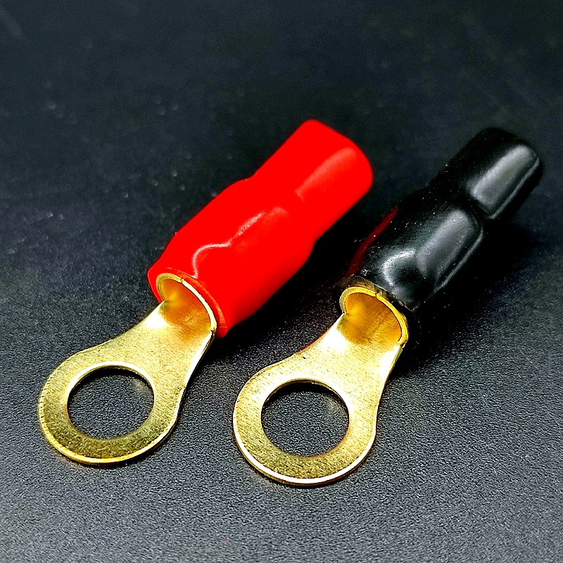 Клемма кольцевая, красная/черная (16,0мм2) Gold, для автоусилителя, изолированная