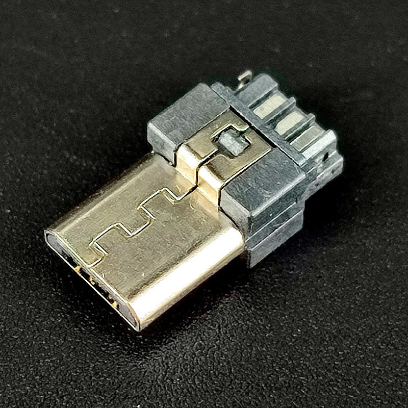 Штекер USB micro B 5pin №60 на кабель, без корпуса