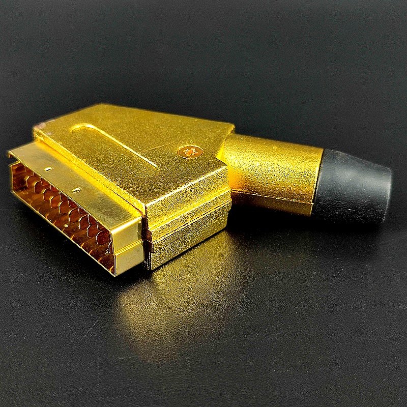 Разъем Scart-штекер металлический Gold на кабель