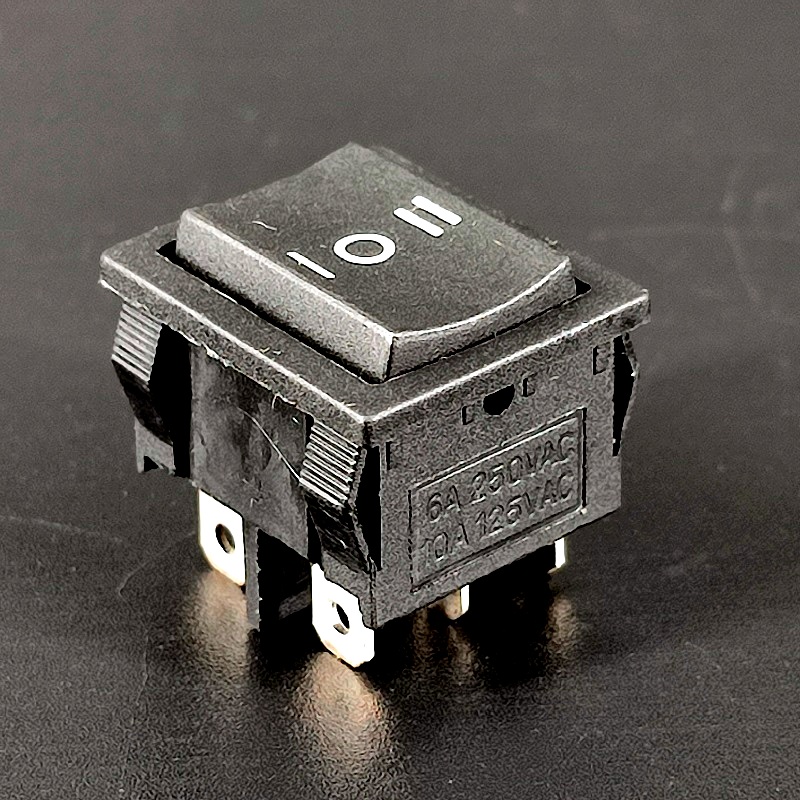 MRS-203(A) Переключатель 6 pin ON-OFF-ON, широкий 18,8*21,8*12,5, черный, 10A-125V, 6A-250V, 1 дугообразная клавиша