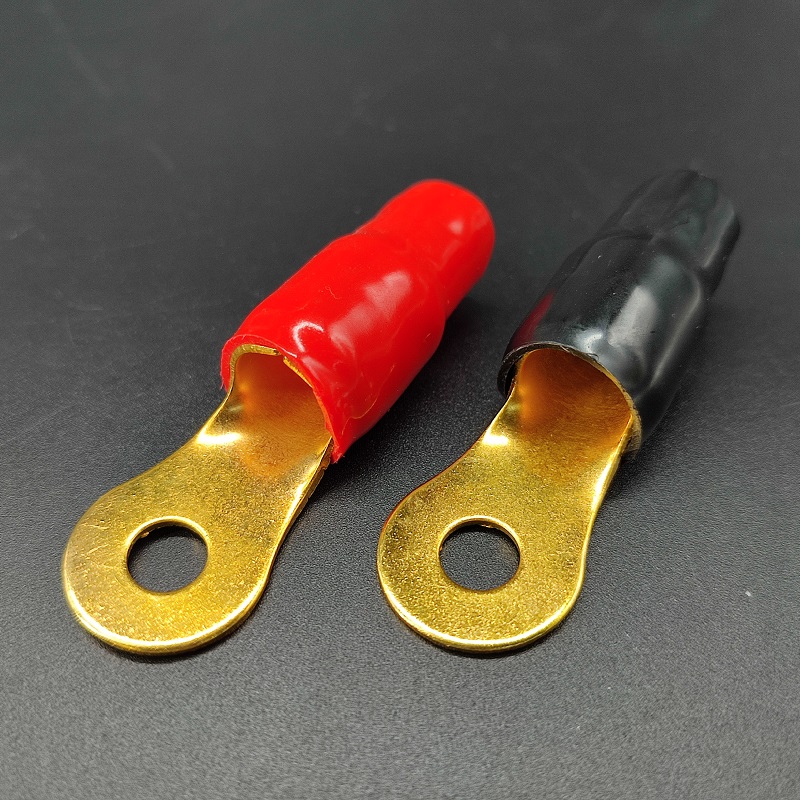 Клемма кольцевая, красная/черная (50,0мм2) Gold, для автоусилителя, изолированная