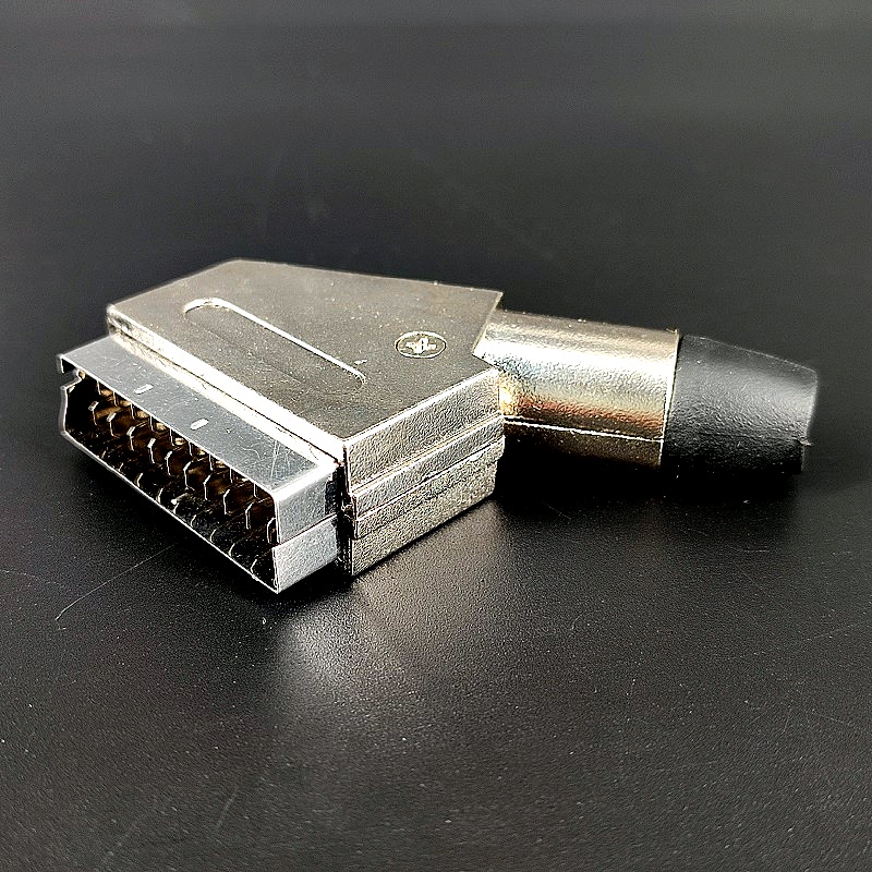 Разъем Scart-штекер металлический Silver на кабель