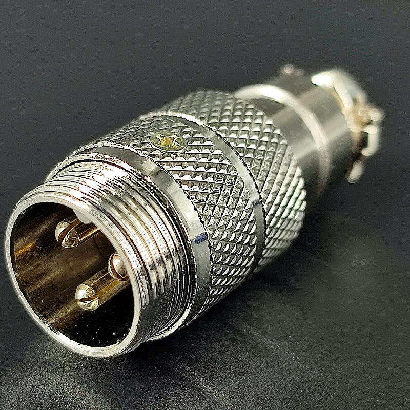 Разъем металлический MIC 16мм штекер на кабель, 3pin
