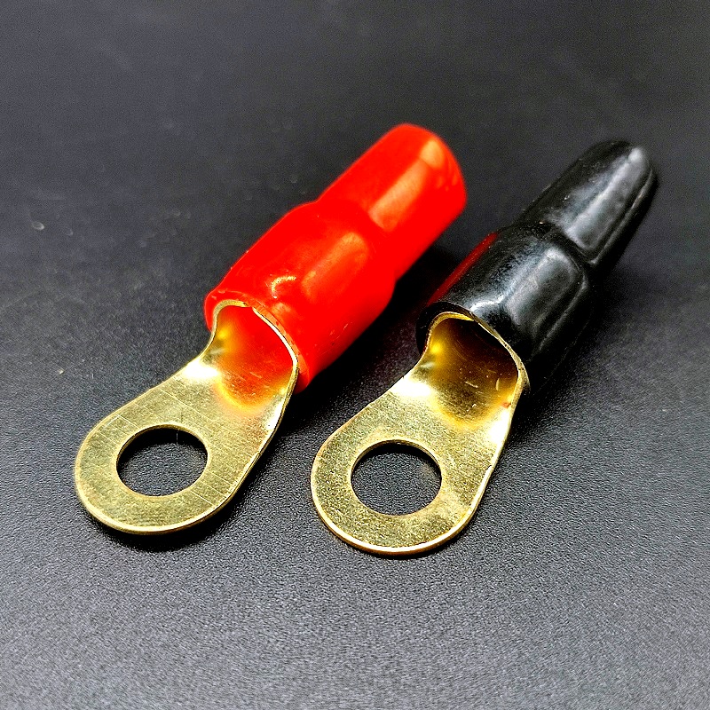 Клемма кольцевая, красная/черная (25,0мм2) Gold, для автоусилителя, изолированная