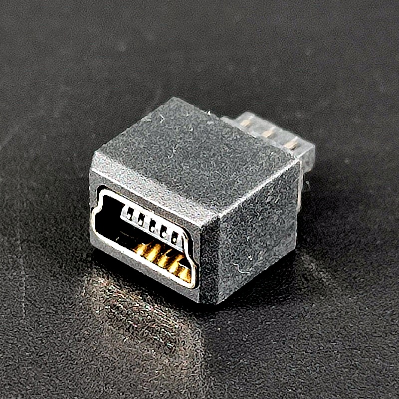 Гнездо USB mini №37 металлическое на кабель, 5pin 1,0*0,8*0,4см