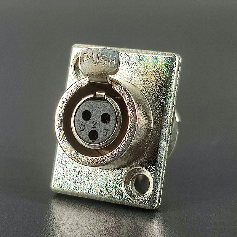 Разъем mini XLR-гнездо 3 pin (Canon) Silver на корпус
