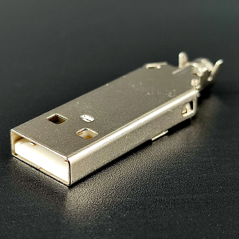 Штекер USB-A 2,0 №80 металлический на кабель