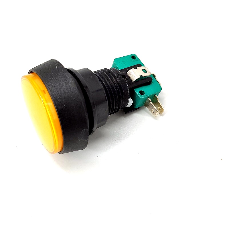GMSI-4B-C Кнопка 3 pin push ON (push OFF), d=44мм, круглая желтая, подсветка – лампа, 10A-125/250V,