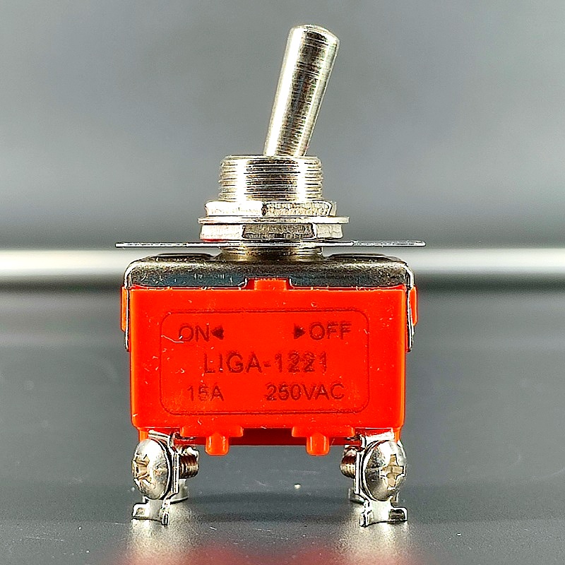 1221-LIGA Тумблер 4pin (под винт) ON-OFF, металлический, 32,5х19,4х29,0мм, 15A-250V