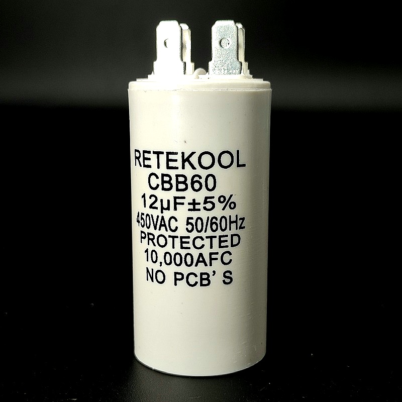 Конденсатор пусковой JFS-12 Retekool под клеммы 12мФ (+/-5%) – 450В