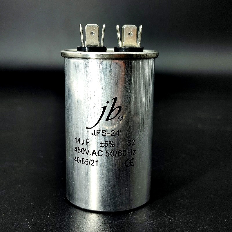 Конденсатор пусковой JFS-24 JB под клеммы 14мФ (+/-5%) – 450В A6146J000000B алюминиевый корпус