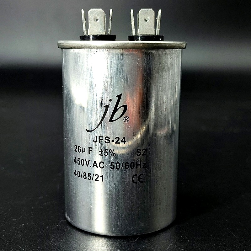 Конденсатор пусковой JFS-24 JB под клеммы 20мФ (+/-5%) – 450В A6206J000000B алюминиевый корпус