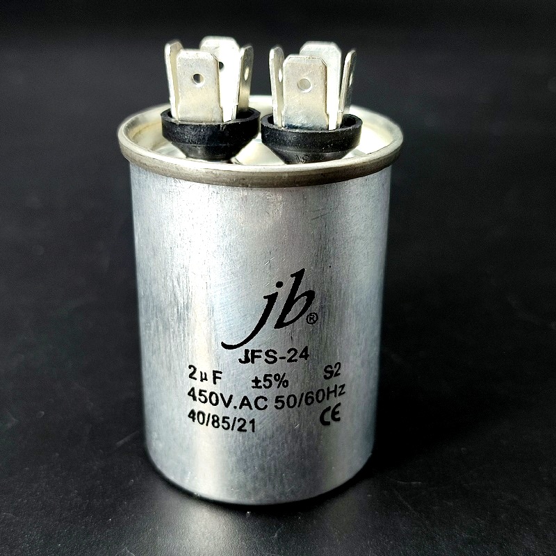 Конденсатор пусковой JFS-24 JB под клеммы 2мФ (+/-5%) – 450В A6205J000000B алюминиевый корпус