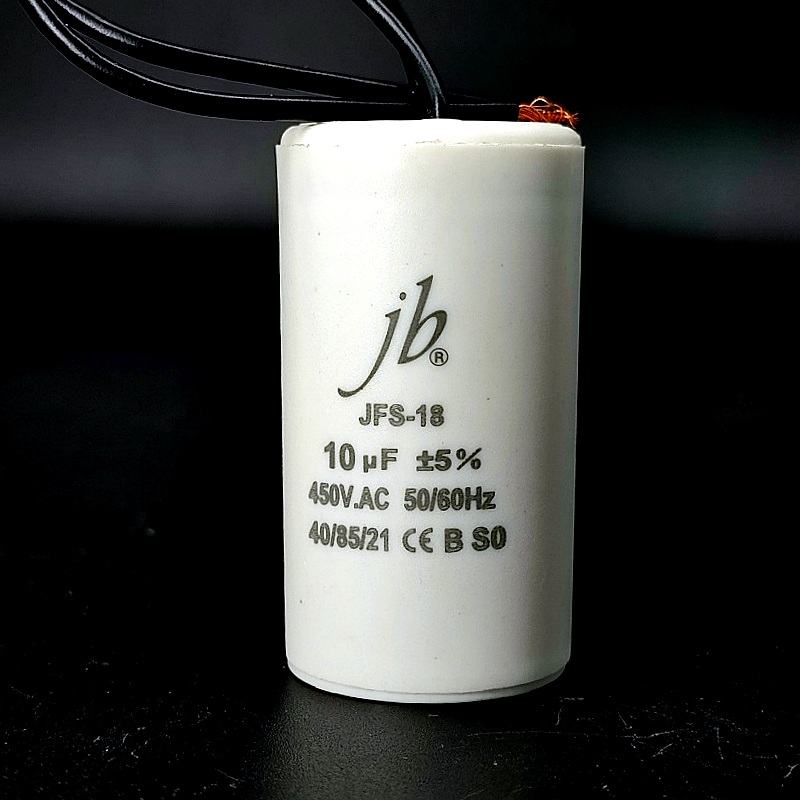 Конденсатор пусковой JFS-18 JB с гибкими выводами 10мФ (+/-5%) – 450В A6106J000000B