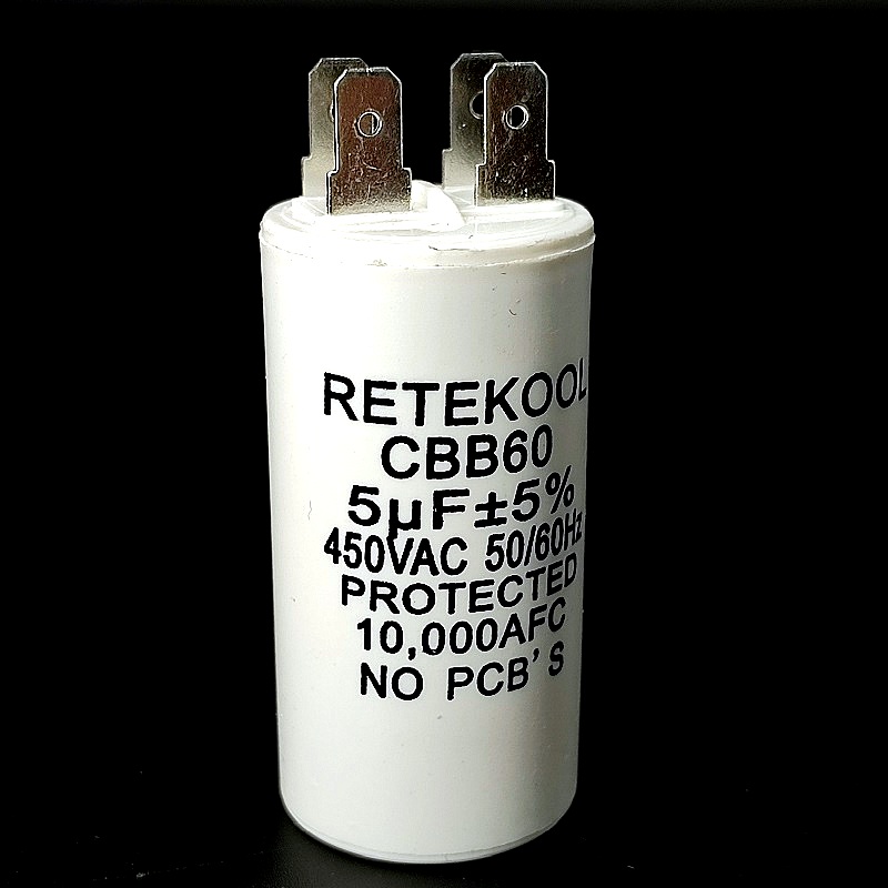 Конденсатор пусковой JFS-12 Retekool под клеммы 5мФ (+/-5%) – 450В