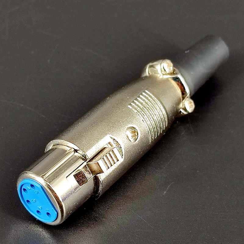 Разъем XLR-гнездо 5 pin (Canon) Silver на кабель с хомутом (80мм)