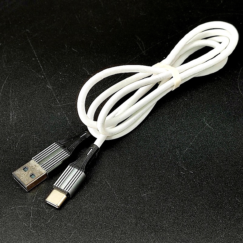 Шнур USB штекер А – штекер Type-C 1,0м белый, кабель круглый