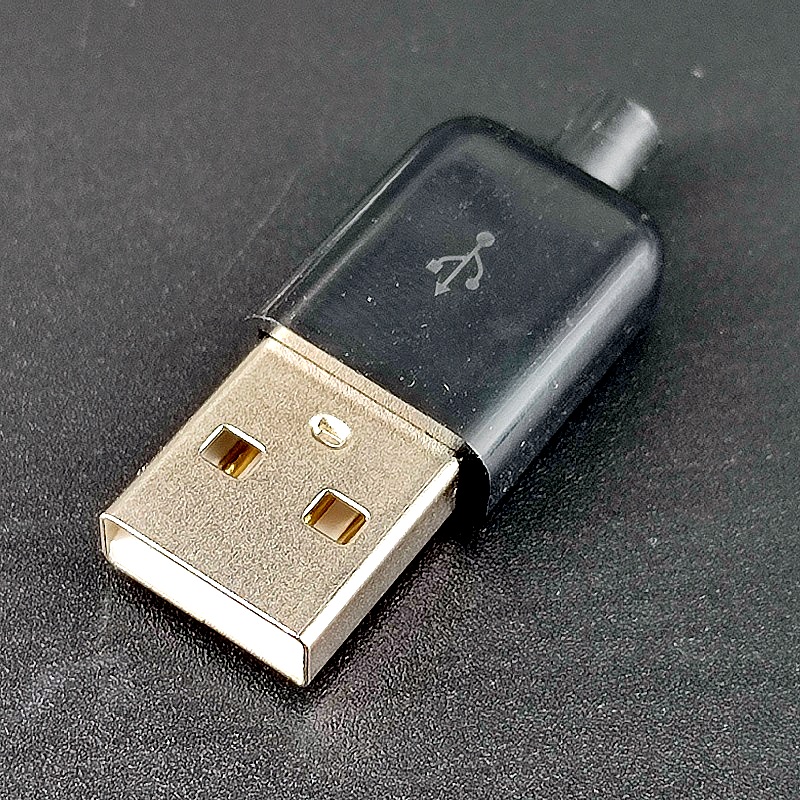 Штекер USB-A 2,0 №85 на кабель, в корпусе