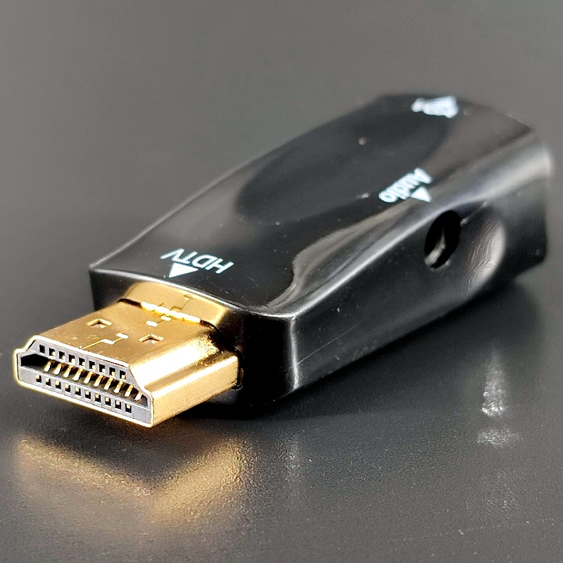 Переходник штекер HDMI — гнездо VGA + гнездо стерео 3,5мм