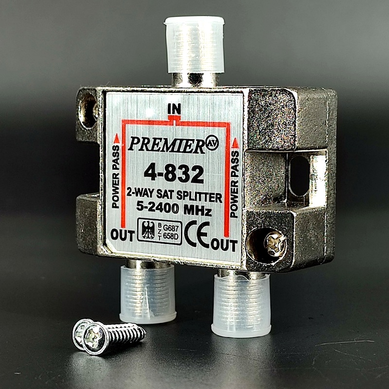 Краб спутниковый на 2 ТВ на F гнездах 5-2400MHz с проходом питания