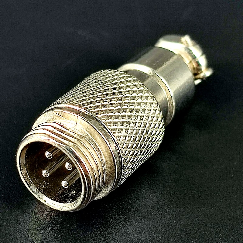 Разъем металлический MIC 12мм штекер на кабель, 4pin