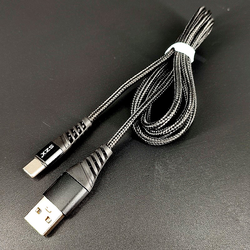 Шнур USB 3.1 штекер А – штекер Type-C 1,0м черный (нейлон)