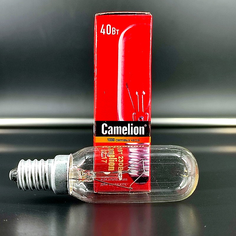 Лампа накаливания для вытяжек “Camelion”, цоколь E14, 40W